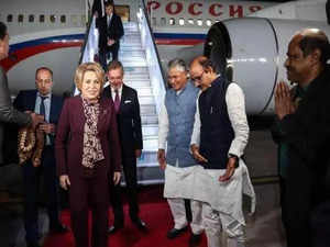Russian delegation led by Upper House Speaker arrives in Delhi to participate in 9th P20 Summit