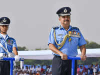 chaudhari: IAF Chief VR Chaudhari visits forward fighter base