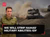 Israeli toll mounts to 1300; IDF says we will strip Hamas' military abilities at the end of this war