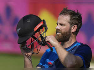Chennai: New Zealand's captain Kane Williamson during the practice session ahead...