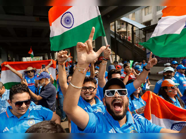 ICC Cricket World Cup 2023 - Fans arrive at the stadium before the India-Pakistan cricket match