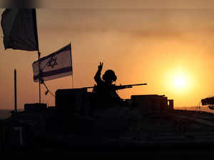Israeli soldiers gather near Gaza Strip