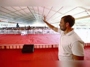 Shahdol: Congress leader Rahul Gandhi during a public meeting ahead of MP Assemb...