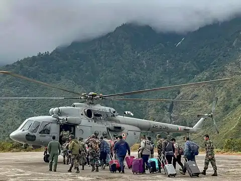 Helicopters positioned