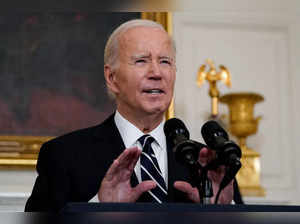 FILE PHOTO: U.S. President Joe Biden speaks about the conflict in Israel, in Washington