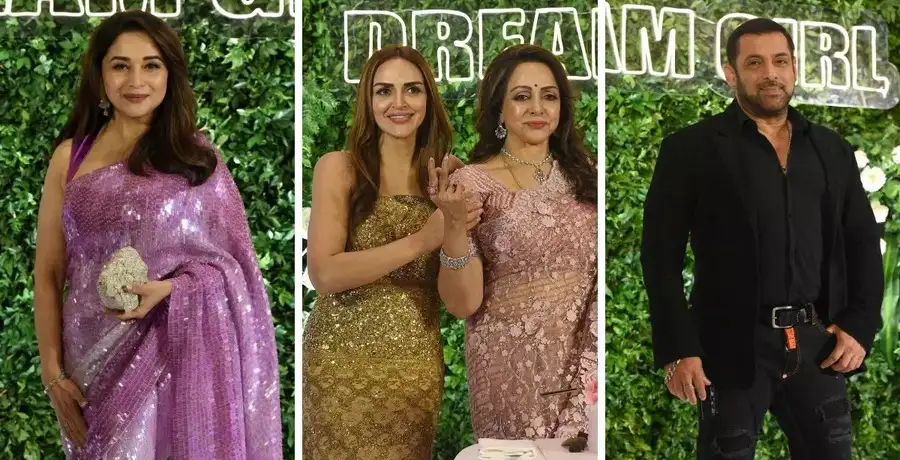 Salman Khan: Hema Malini's 75th B'day Bash: Madhuri Dixit Dazzles In Purple, Salman Khan Goes Black - Vimarsana News