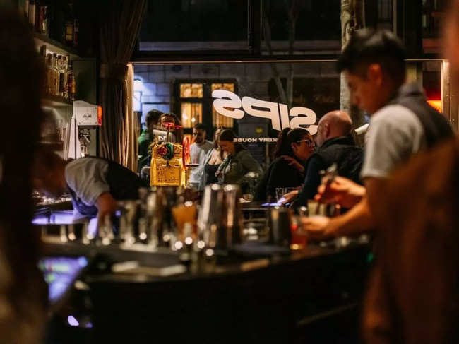 ​Sips, a small bar, with just 33 seats, is known for its locally sourced ingredients & high couture cocktails.​