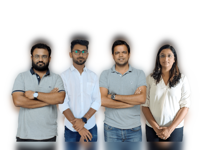 agri Founding Team L-R - Aman Verma Head - New Initiatives, Tanmay Krishna - Head - Tech and Product, Siddharth Dialani - CEO and Sai Gole - COO (1)