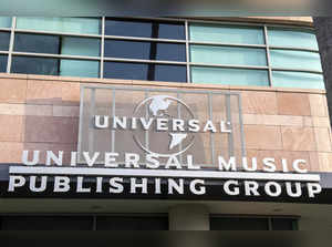 A view of the Universal Music Group (UMG) headquarters is seen on February 9, 2021 in Santa Monica, California.