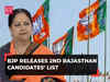 Rajasthan Elections 2023: BJP releases second list of candidates, fields Vasundhara Raje from Jhalrapatan