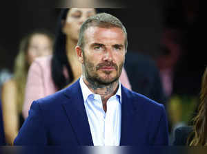 Co-owner David Beckham of Inter Miami CF looks on prior to a game between Charlotte FC and Inter Miami at DRV PNK Stadium on October 18, 2023 in Fort Lauderdale, Florida.