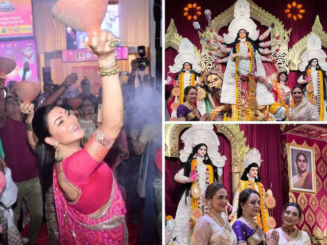 A Glamorous Durga Puja Night: Celebs Shine In Traditional Attires