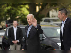 US President Joe Biden departs St Edmond Catholic Church on October, 21, 2023 in Rehoboth Beach, Delaware.