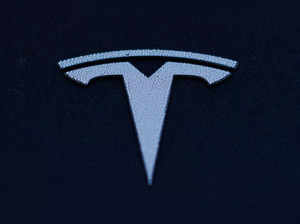 Tesla logo shown on Model 3 vehicle in California