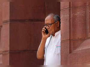 New Delhi: Congress MP Digvijaya Singh at Parliament House complex during Monsoo...