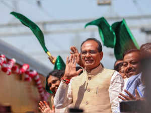 Shahdol: Madhya Pradesh Chief Minister Shivraj Singh Chouhan during flagging off...