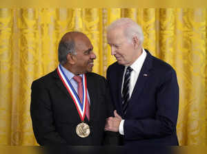 President Joe Biden awards the National Medal of Science to Subra Suresh in the ...