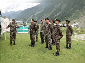 Jammu and Kashmir, June 19 (ANI): Lt Gen Upendra Dwivedi, Army Commander Norther...