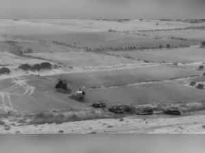This screen grab taken from handout footage released by the Israeli army on October 26, 2023, shows a "targeted raid" in northern Gaza with tanks and infantry.