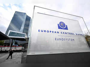 The headquarters of the European Central Bank (ECB) are pictured in Frankfurt am Main, western Germany, on October 26, 2023 ahead the meeting of the governing council of the ECB, that is exceptionnally held in Athens, Greece.