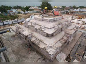 Construction work of First Floor of Ram Temple underway,...