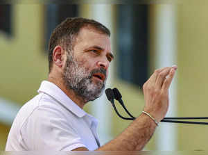 Kanker: Congress leader Rahul Gandhi speaks during a public meeting ahead of Chh...