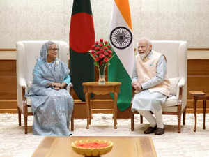 PM Modi with Bangladesh PM Sheikh Hasina​