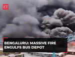 Bengaluru: Massive fire engulfs bus depot in Veerabhadranagar, no casualties reported