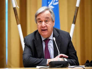The UN Chief standing against the backdrop of mountain ranges at an elevation of about 35,000 feet from the sea level warned of an unfolding crisis.