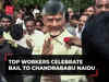 Andhra: TDP workers celebrate bail to N Chandrababu Naidu in skill development case