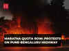 Maratha quota row: Protests on Pune-Bengaluru Highway near Navale Bridge; Fadnavis warns violent protestors