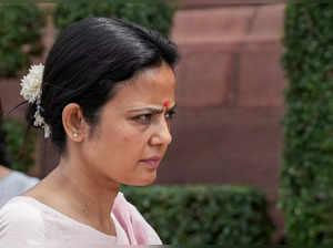 New Delhi: TMC MP Mahua Moitra at Parliament House complex during ongoing Monsoo...