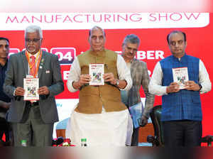 Bengaluru:  Union Defence Minister Rajnath Singh, IMS Chairman HVS Krishna and B...