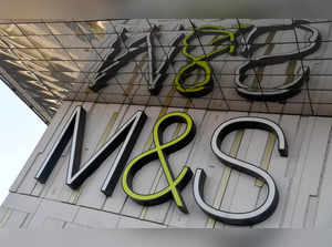 FILE PHOTO: Logo of food and clothes' retailer Marks and Spencer is seen at a branch in London