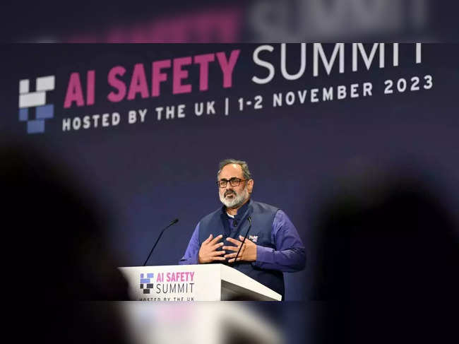 union minister Rajeev Chandrasekhar at AI safety summit.