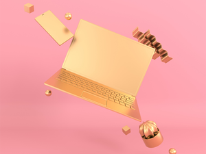 gold laptop