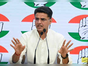 New Delhi, Oct 26 (ANI): Congress leader Sachin Pilot addresses a press conferen...