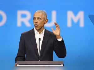 Former President Barack Obama speaks to attendees at the Obama Foundation Democracy Forum on November 03, 2023 in Chicago, Illinois.
