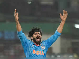 Kolkata: Indian bowler Ravindra Jadeja appeals for the wicket of South African b...