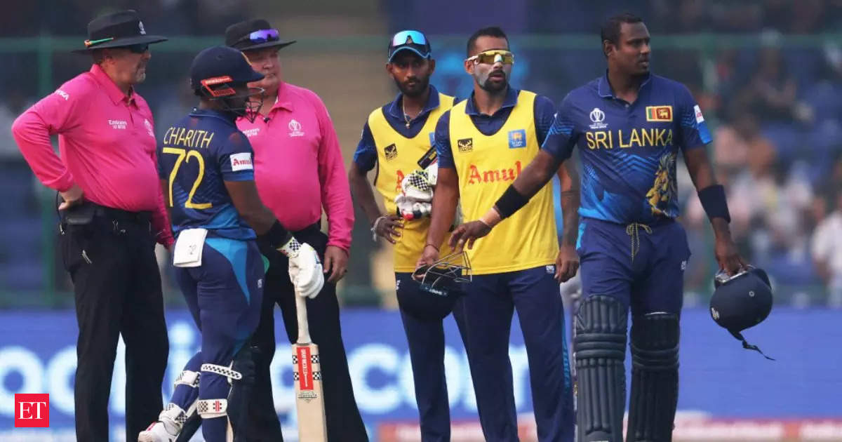 Sri Lanka’s Angelo Mathews becomes the first player to be given a ‘timed out’ in international cricket