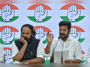 New Delhi, Oct 26 (ANI): Telangana Congress President Revanth Reddy addresses th...