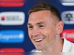 England's defensive coach Kevin Sinfield speaks during a press conference at INSEP, the National Institute of Sport, Expertise and Performance, in Bois de Vincennes, eastern Paris, on October 17, 2023 during the France 2023 Rugby World Cup.