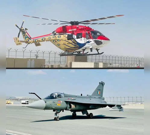 combat aircraft tejas dhruv helicopter to perform in dubai air show