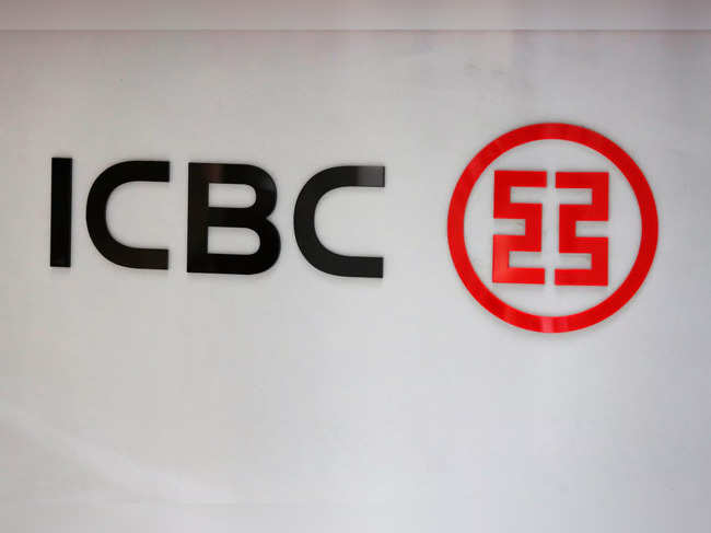 Industrial and Commercial Bank of China Ltd (ICBC)'s logo is seen at its branch in Beijing