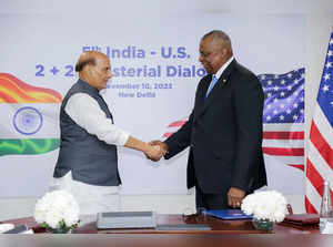 New Delhi, Nov 10 (ANI): Defence Minister Rajnath Singh in a bilateral meeting w...