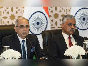 New Delhi: Foreign Secretary Vinay Kwatra and Defence Secretary Giridhar Aramane...