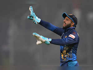 Sri Lanka's captain Kusal Mendis gestures as he fields during the 2023 ICC Men's Cricket World Cup one-day international (ODI) match between Bangladesh and Sri Lanka at the Arun Jaitley Stadium in New Delhi on November 6, 2023.