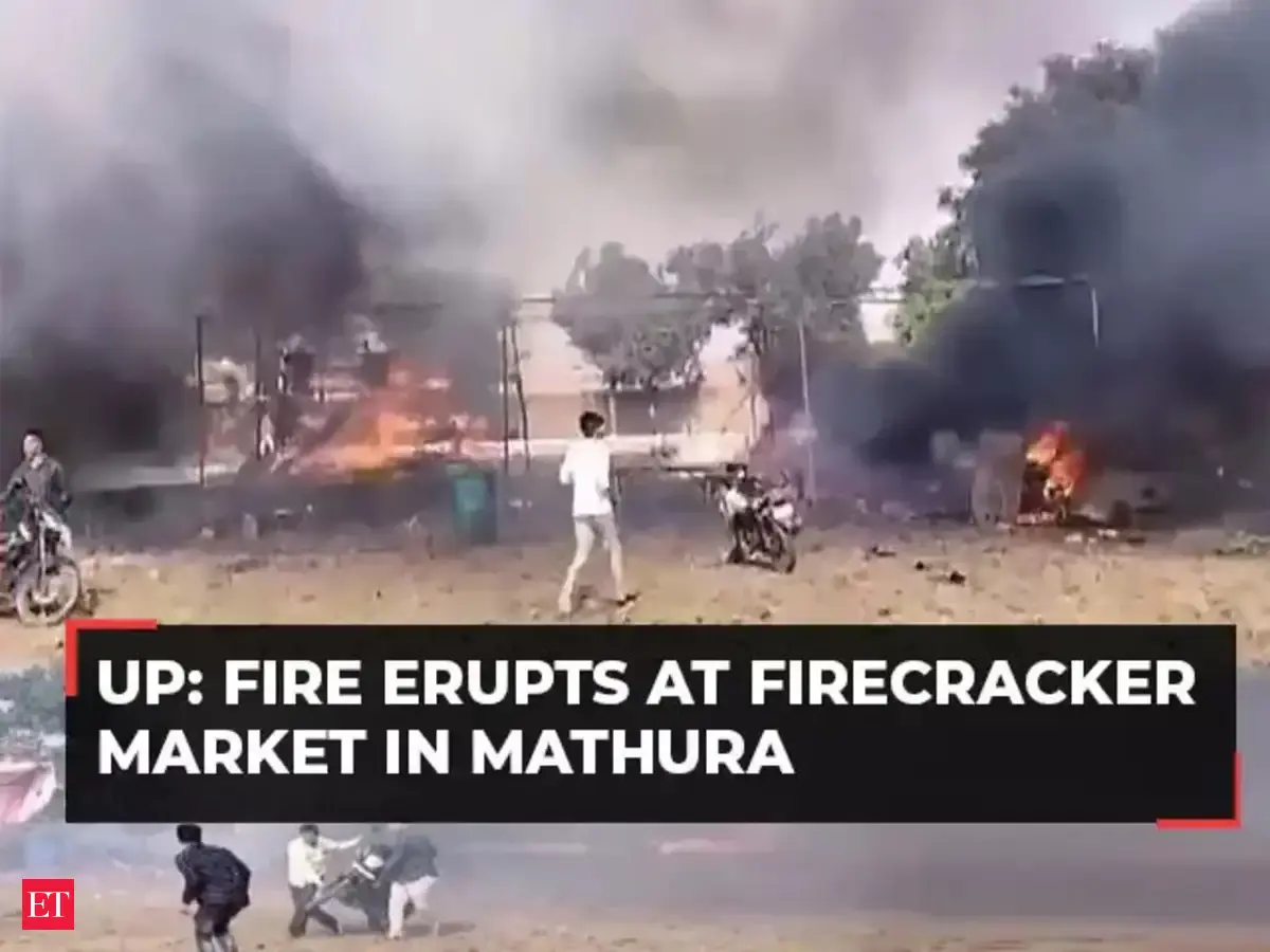 UP: Fire erupts at firecracker market in Mathura; 4 critical, many ...