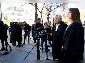 Brian Greenspan, attorney of former fashion mogul Peter Nygard, addresses media outside the Toronto courthouse in Toronto on November 12, 2023 after Nygard was found guilty of four counts of sexual assault.