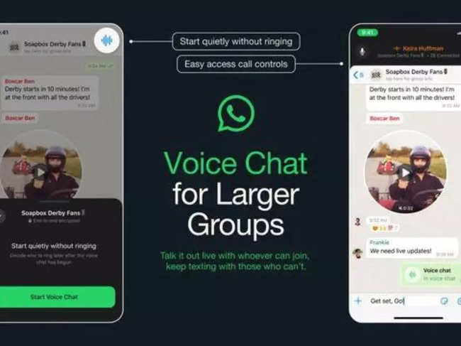 ​WhatsApp's voice chat feature for large groups offers a less intrusive alternative to traditional group calls.​ (Image Source: WhatsApp​)